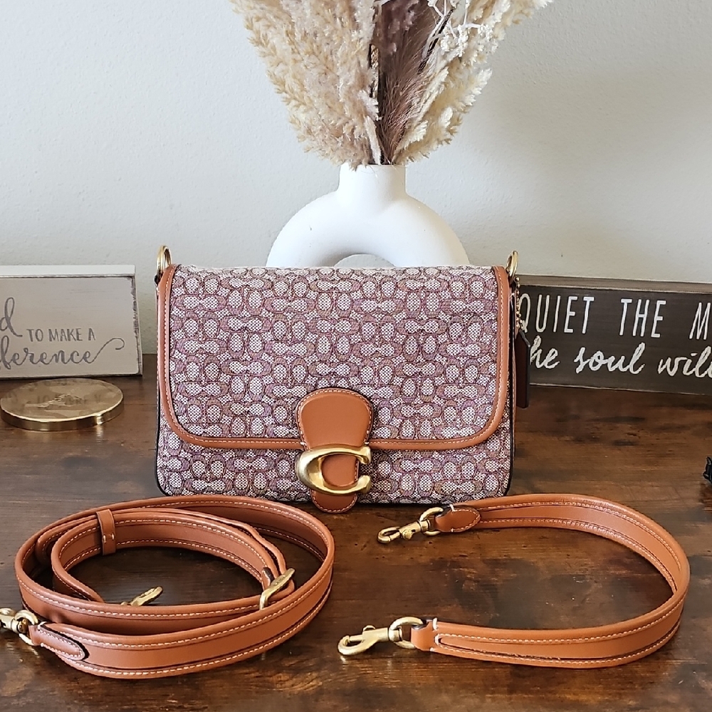Coach Soft Tabby Brown Micro Signature Jacguard